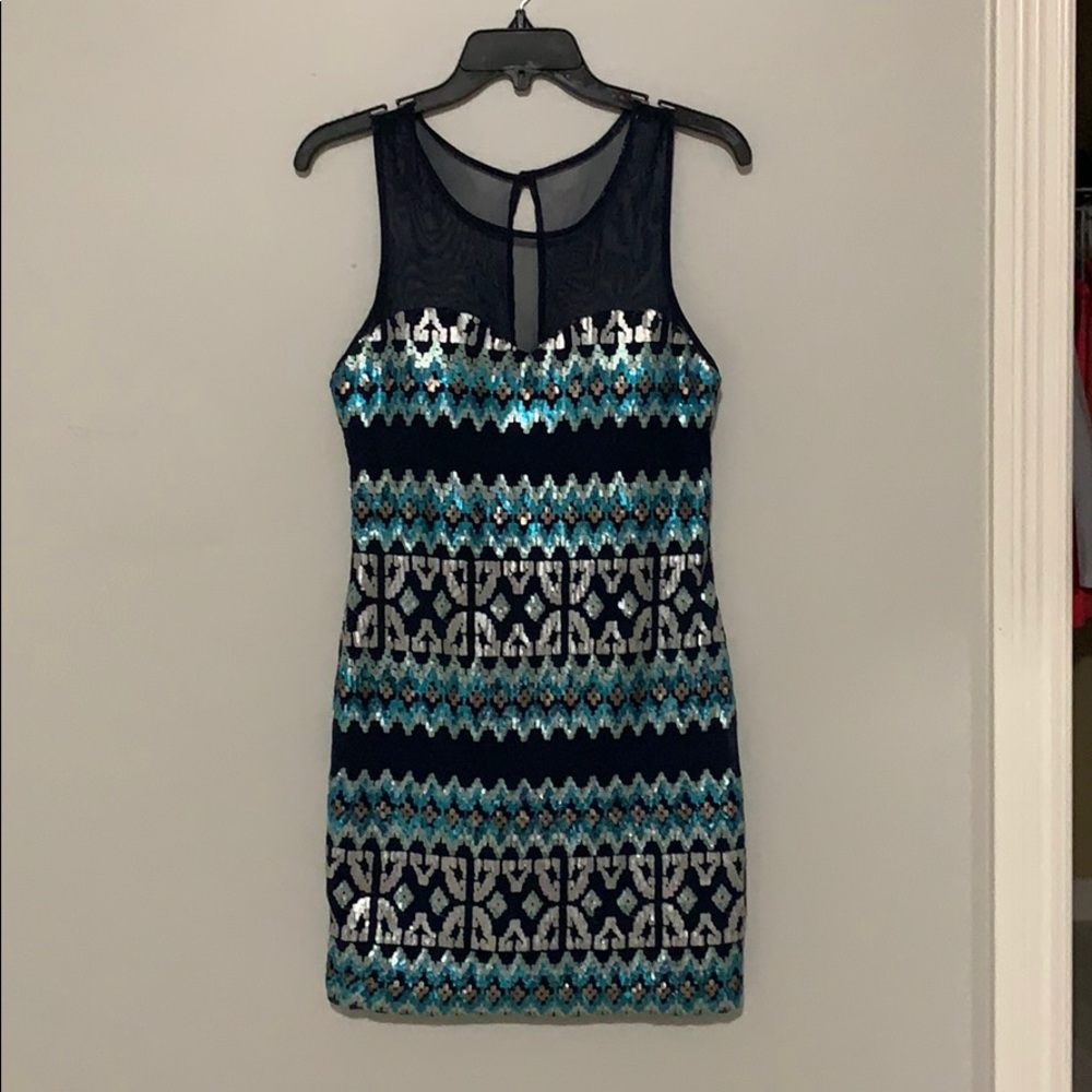 Blue Sequined Dress